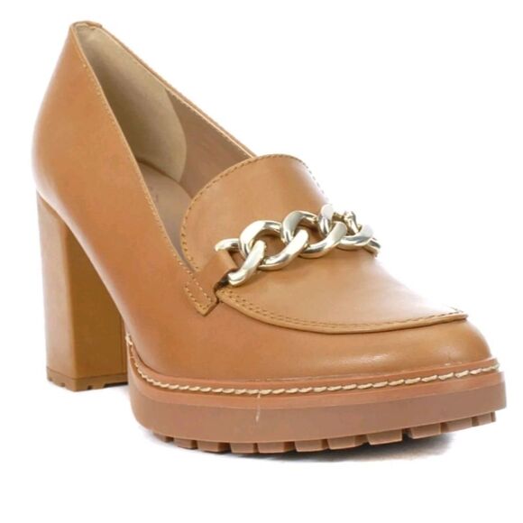 BRAND NEW NATURALIZER CALLIE MOC ENGLISH TEA LEATHER HEELED SHOES I3520L1200 - Picture 1 of 15